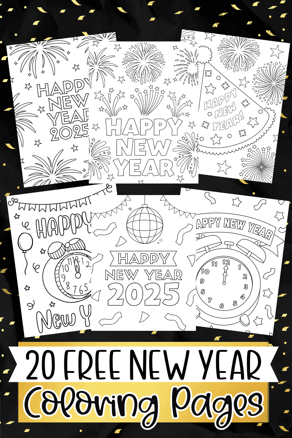 Free New Year Coloring Pages 2025 Free New Year Coloring Pages 2025
