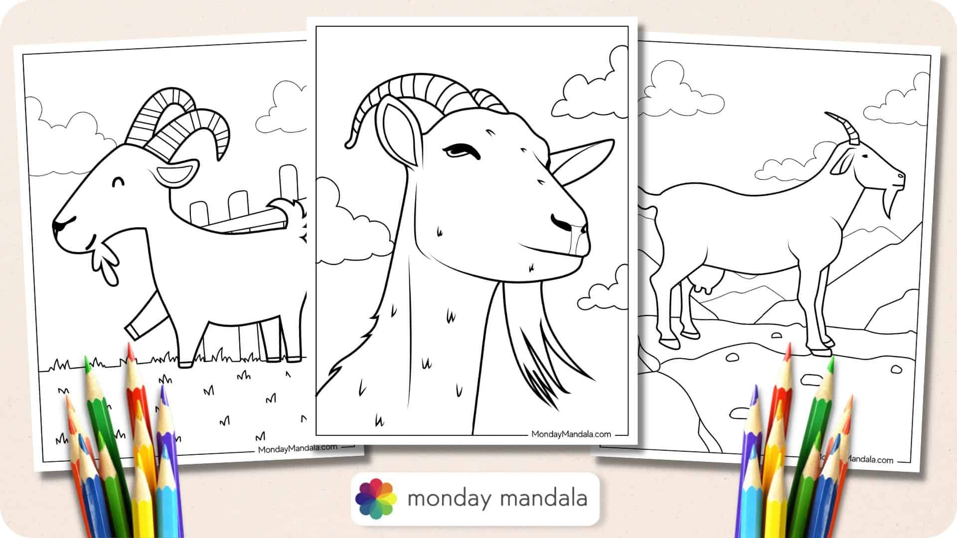20 Goat Coloring Pages Free PDF Printables 