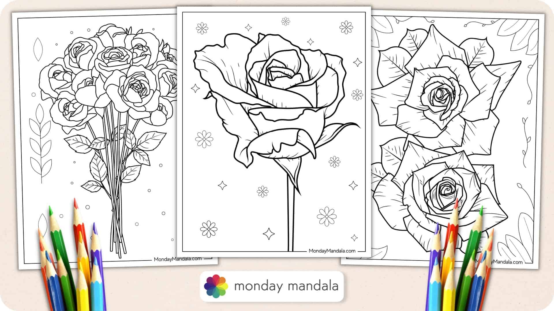 20 Rose Coloring Pages Free PDF Printables 20 Rose Coloring Pages Free PDF Printables