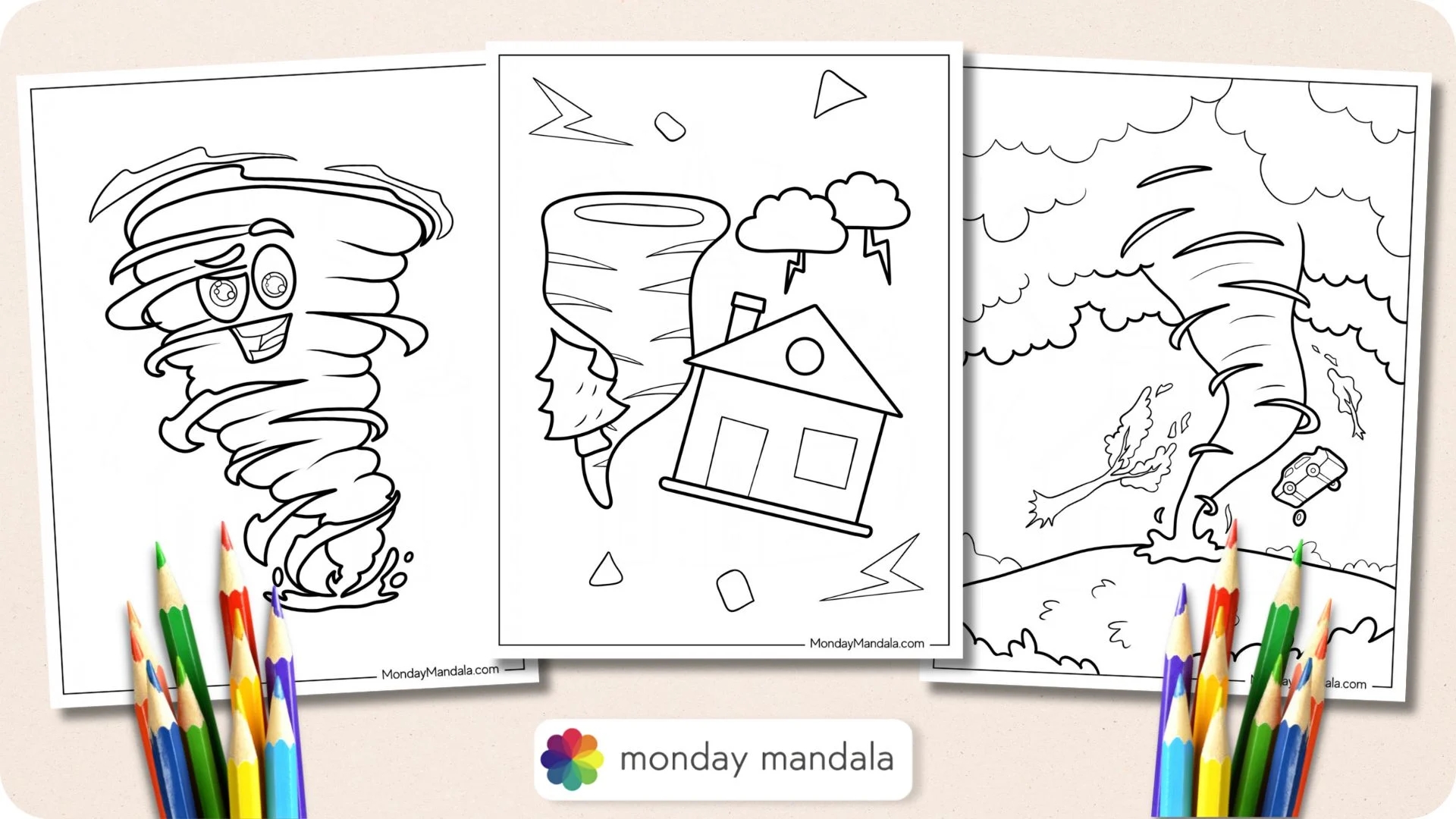 20 Tornado Coloring Pages Free PDF Printables 