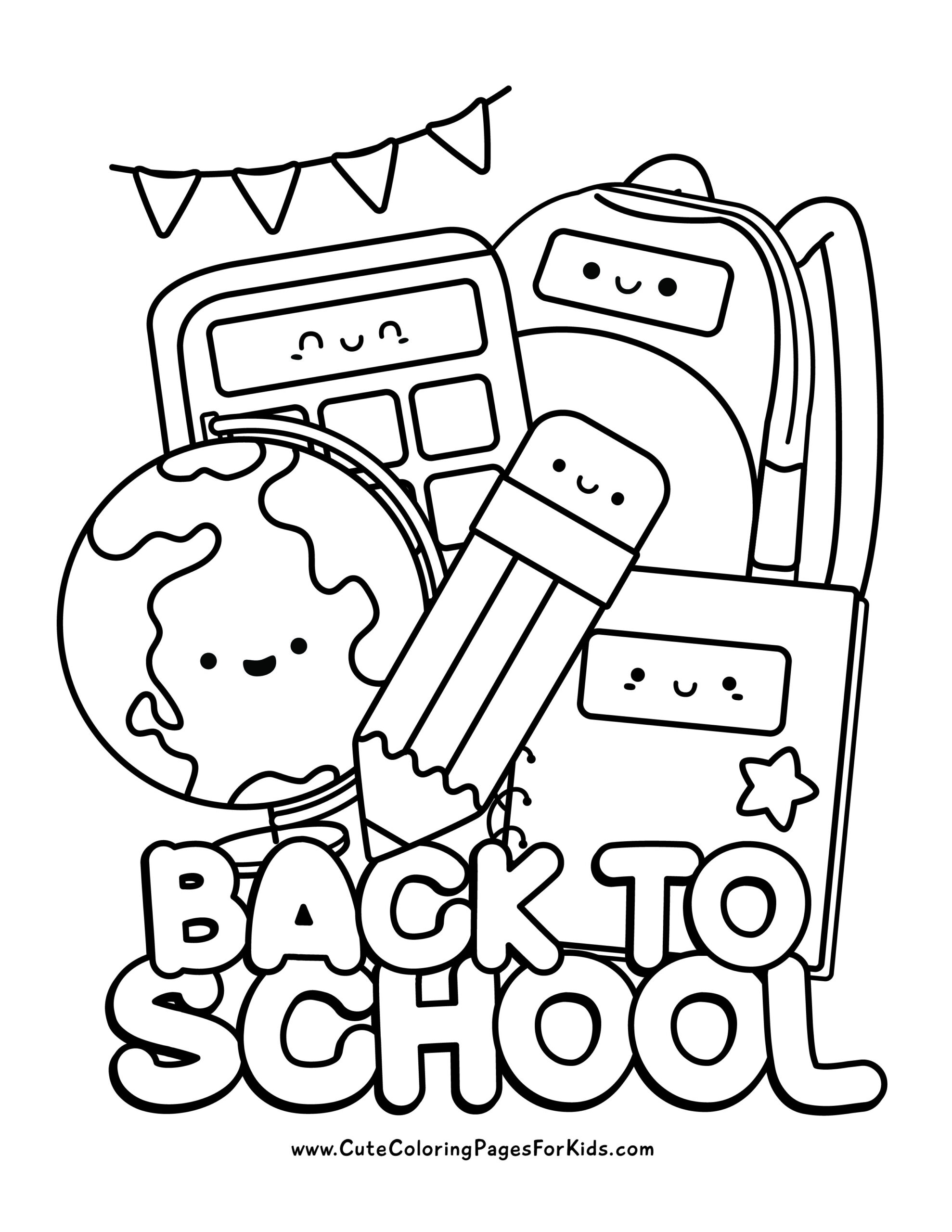 25 Back To School Coloring Pages Free Printables Cute Coloring Worksheets Library