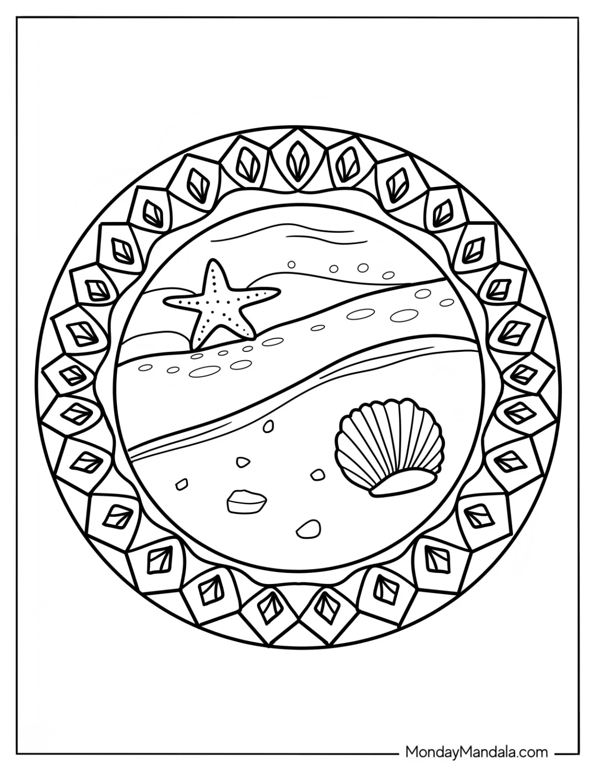 Printable Seashell Coloring Pages