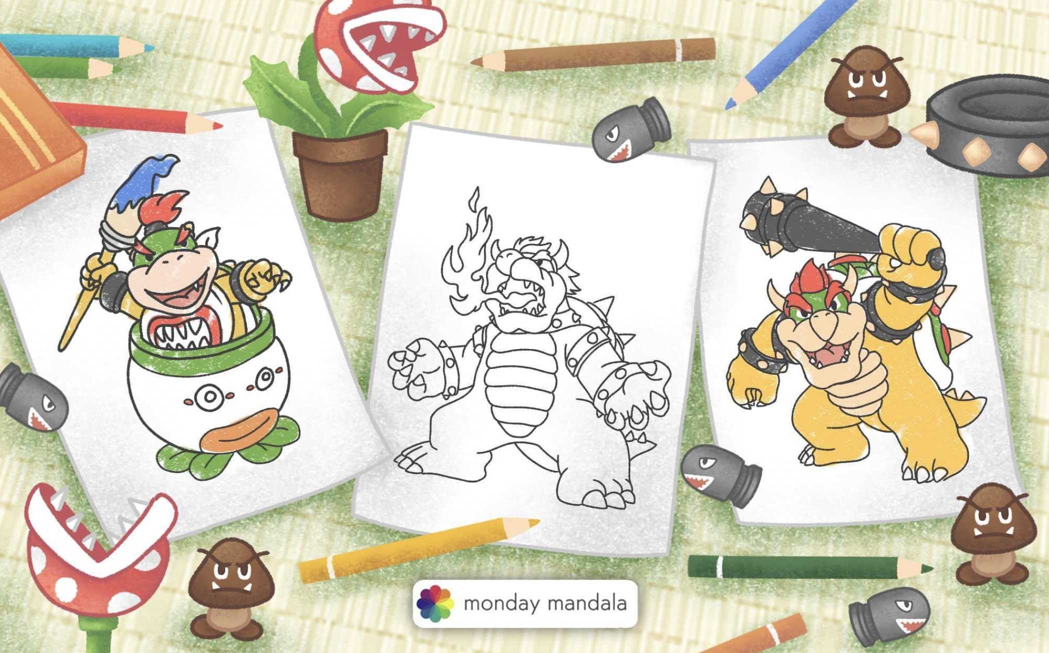 Bowser Coloring Page Free Bowser Coloring Page Free