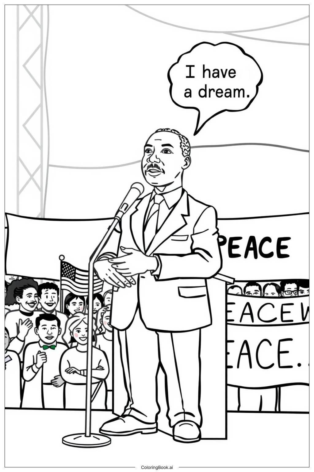 26 Martin Luther King MLK Coloring Pages Free PDF U0026 PNG Printables 