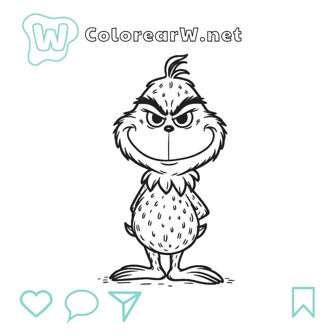 The Grinch Coloring Page Free