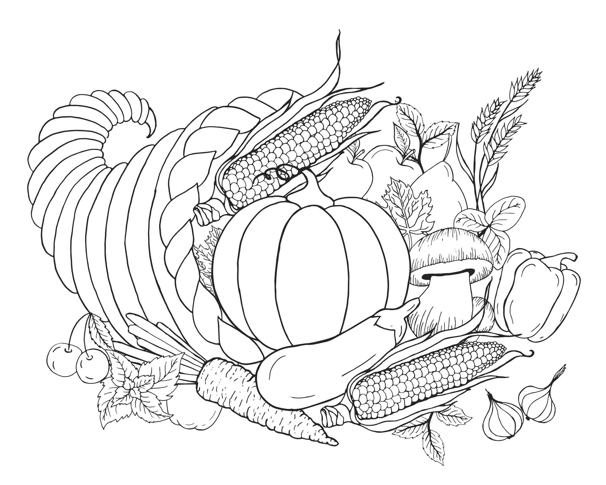 Cornucopia Printable Coloring Pages Cornucopia Printable Coloring Pages