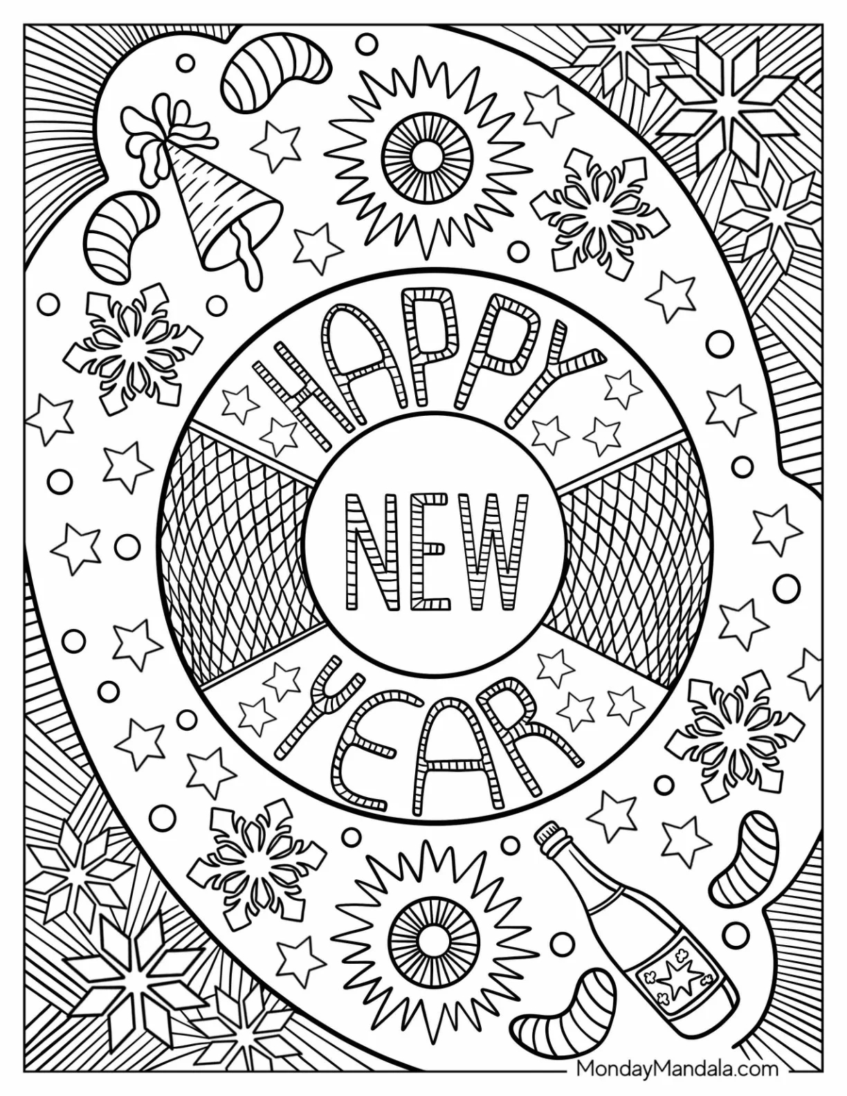 32 New Year Coloring Pages Free PDF Printables 
