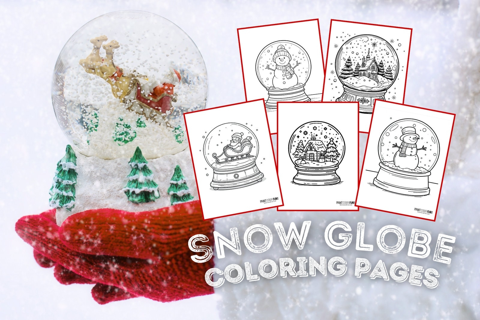 36 snow globe clipart coloring pages for a magical holiday season at printcolorfun