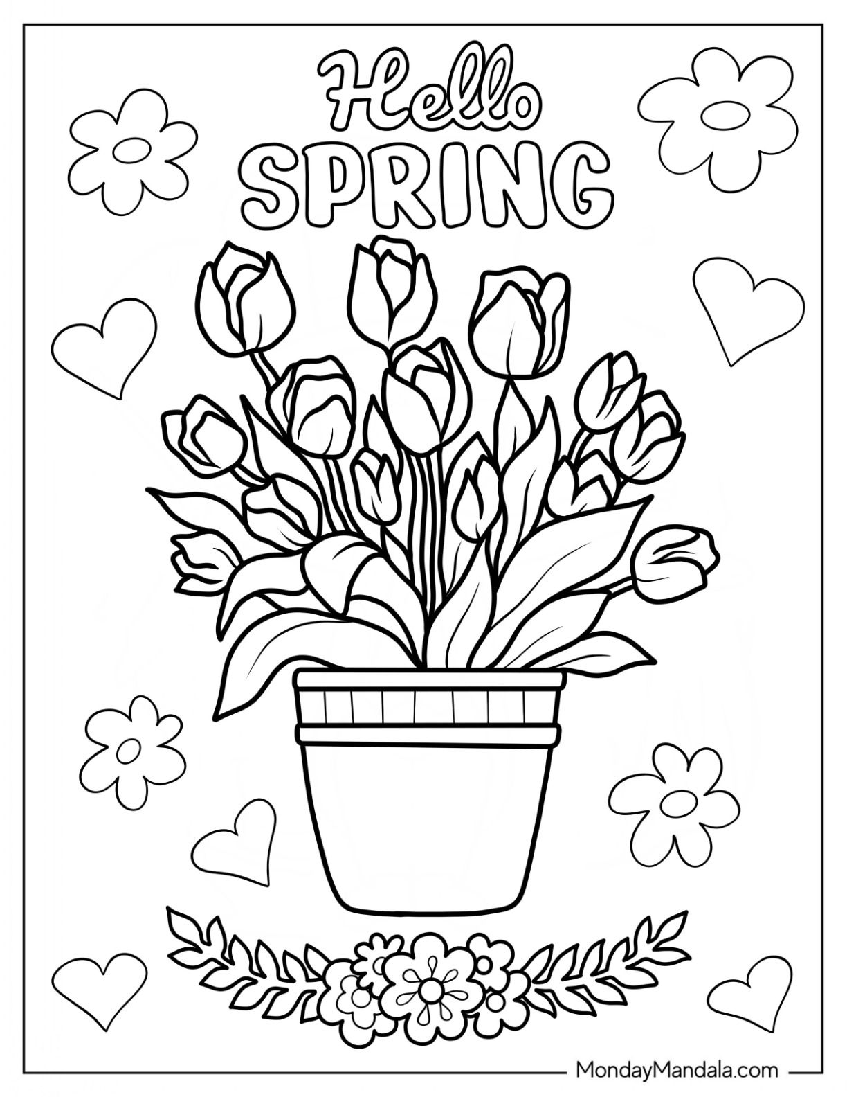 36 spring coloring pages free pdf printables