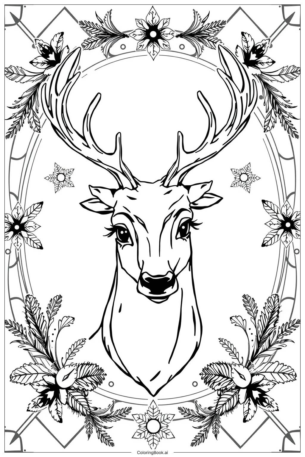45 Reindeer Coloring Pages Free PDF PNG Printables 