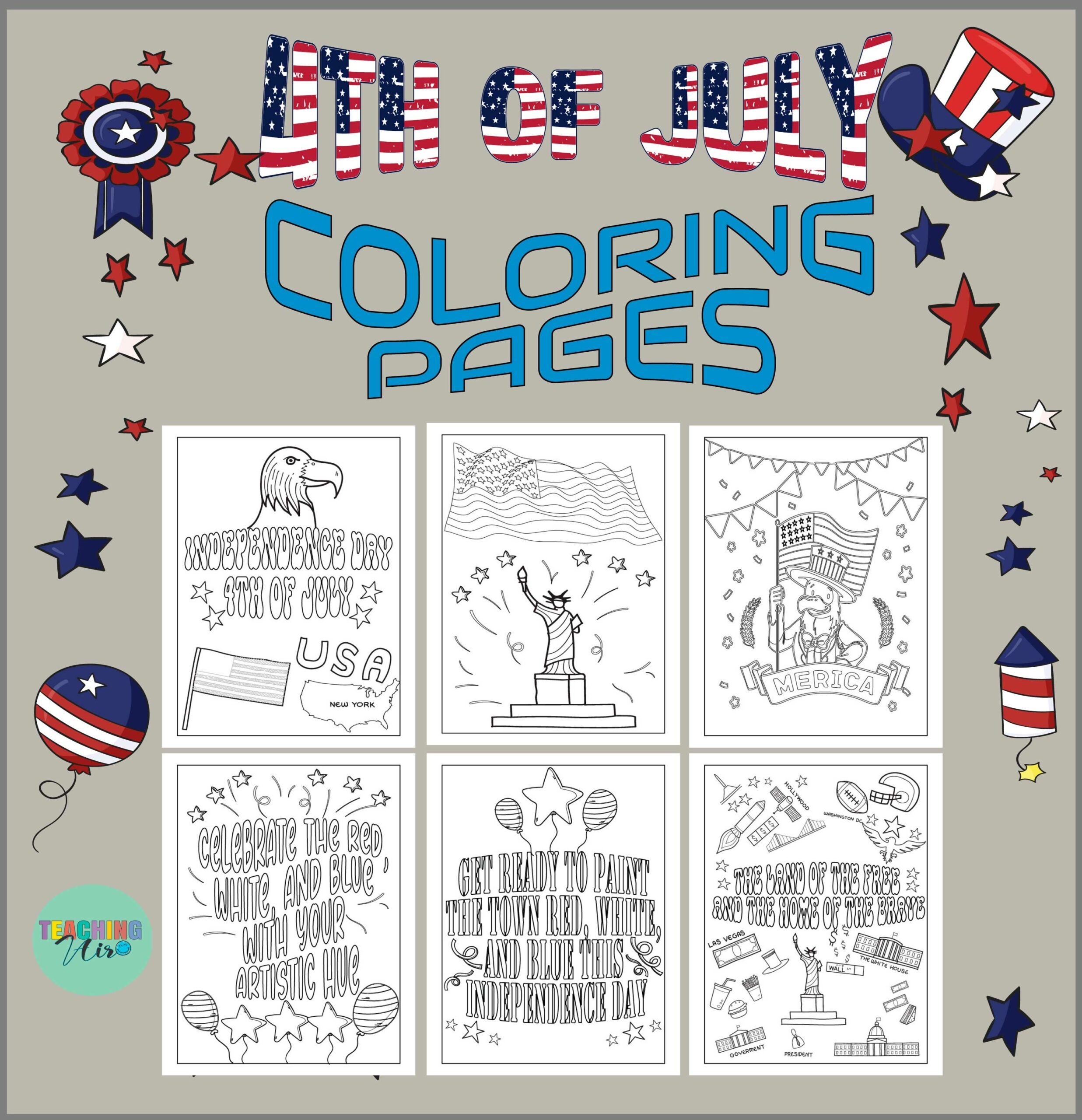 4th Of July Coloring Sheets USA Independence Day Patriotic Coloring Pages Made By Teachers