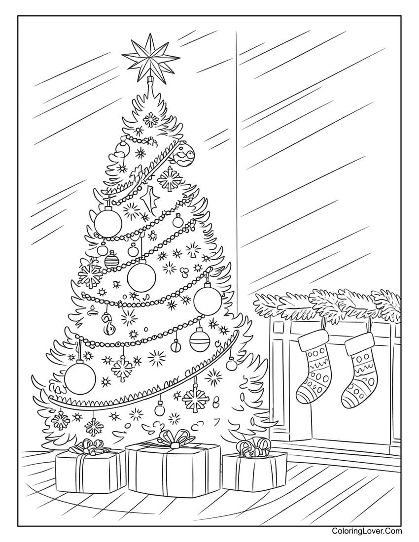 60 Christmas Tree Coloring Pages Free Printables For All Ages 