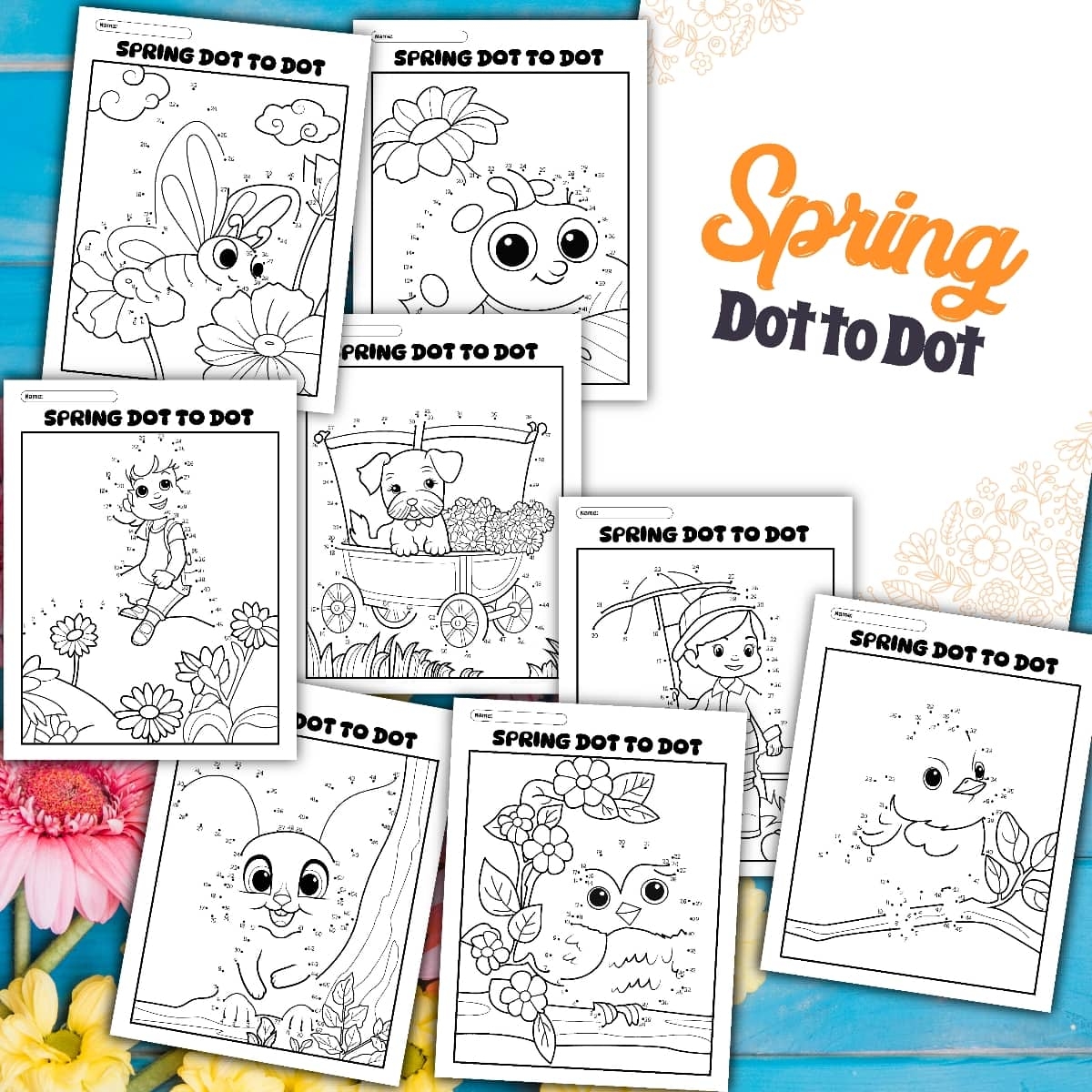 8 Free Printable Dot To Dot Worksheets Spring Theme 8 Free Printable Dot To Dot Worksheets Spring Theme