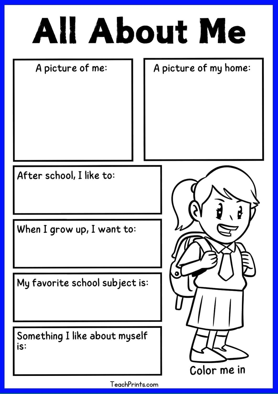9 Free All About Me Worksheets Printables Teach Prints 9 Free All About Me Worksheets Printables Teach Prints
