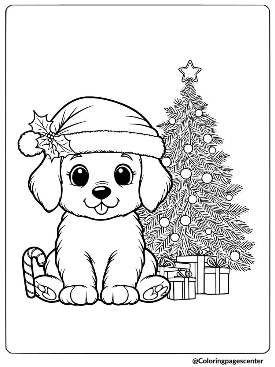 9 Free Printable Christmas Puppy Coloring Pages