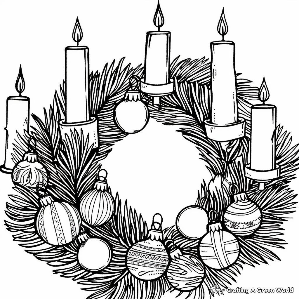 Advent Wreath Coloring Pages Free Printable 