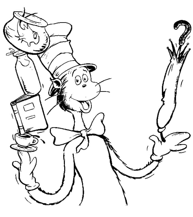 Amazing Cat In The Hat Coloring Page Download Print Or Color Online For Free