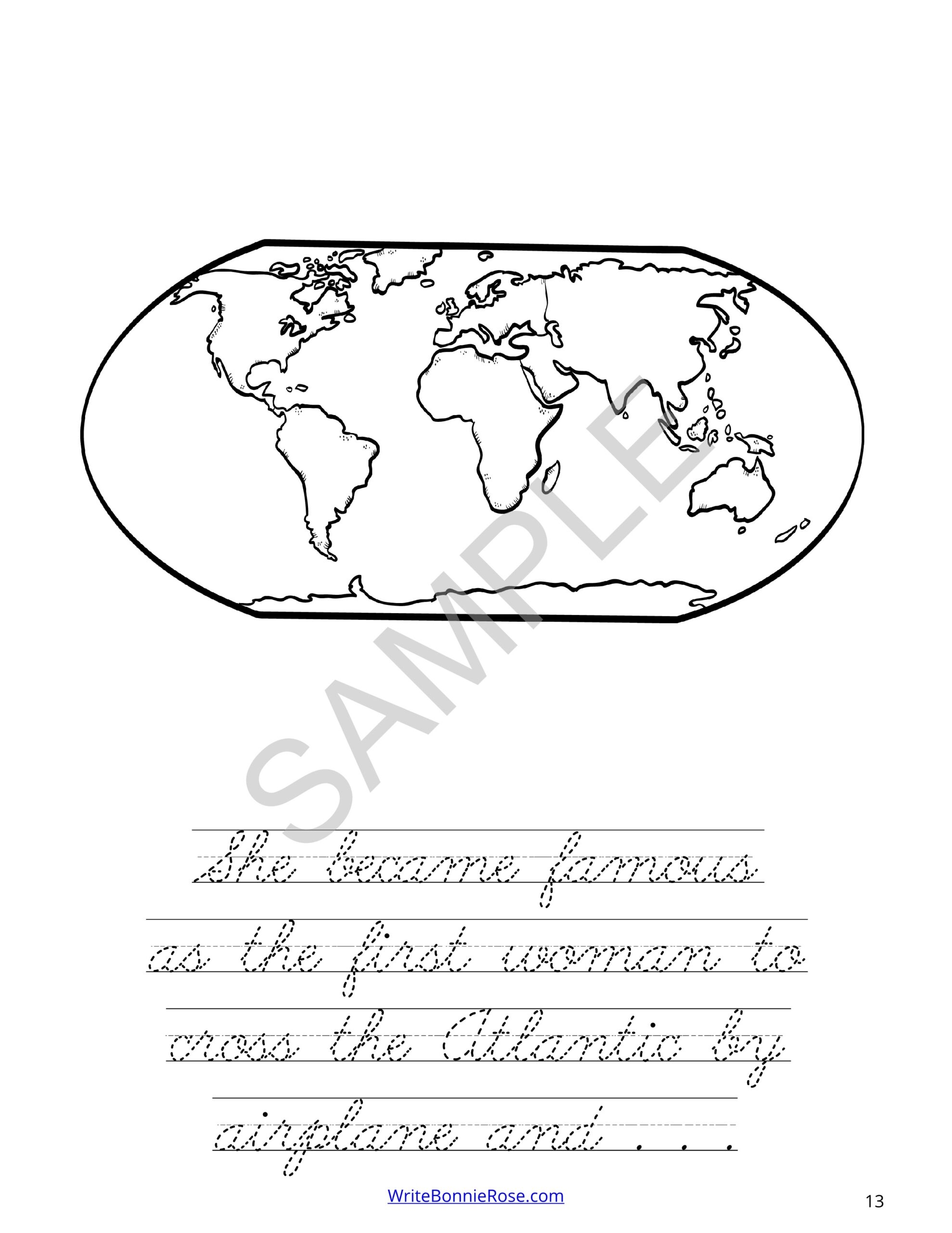 Amelia Earhart Coloring Page Free Amelia Earhart Coloring Page Free