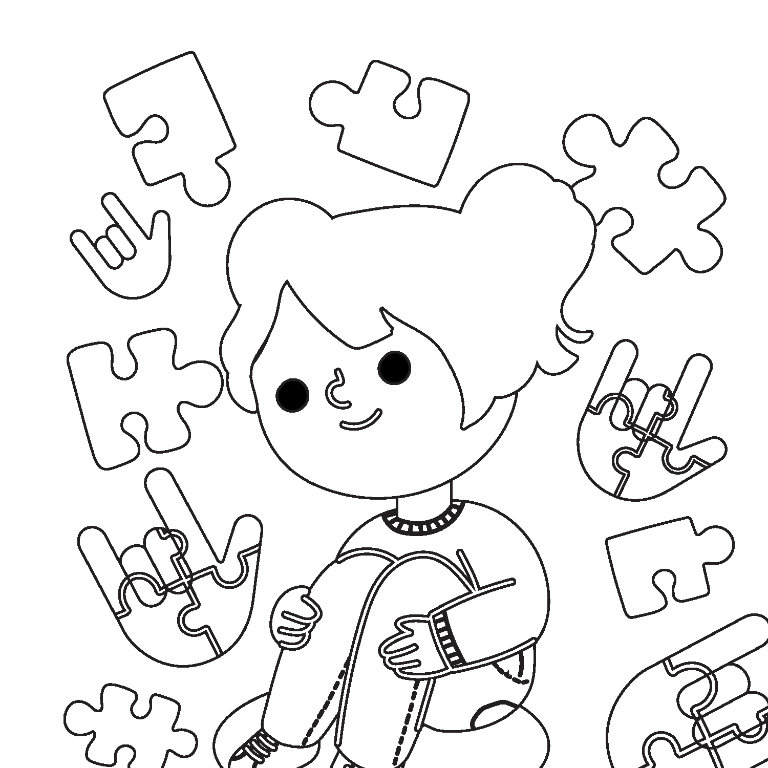 Autism Awareness Coloring Sheets Children ASL ASL Teaching Resources