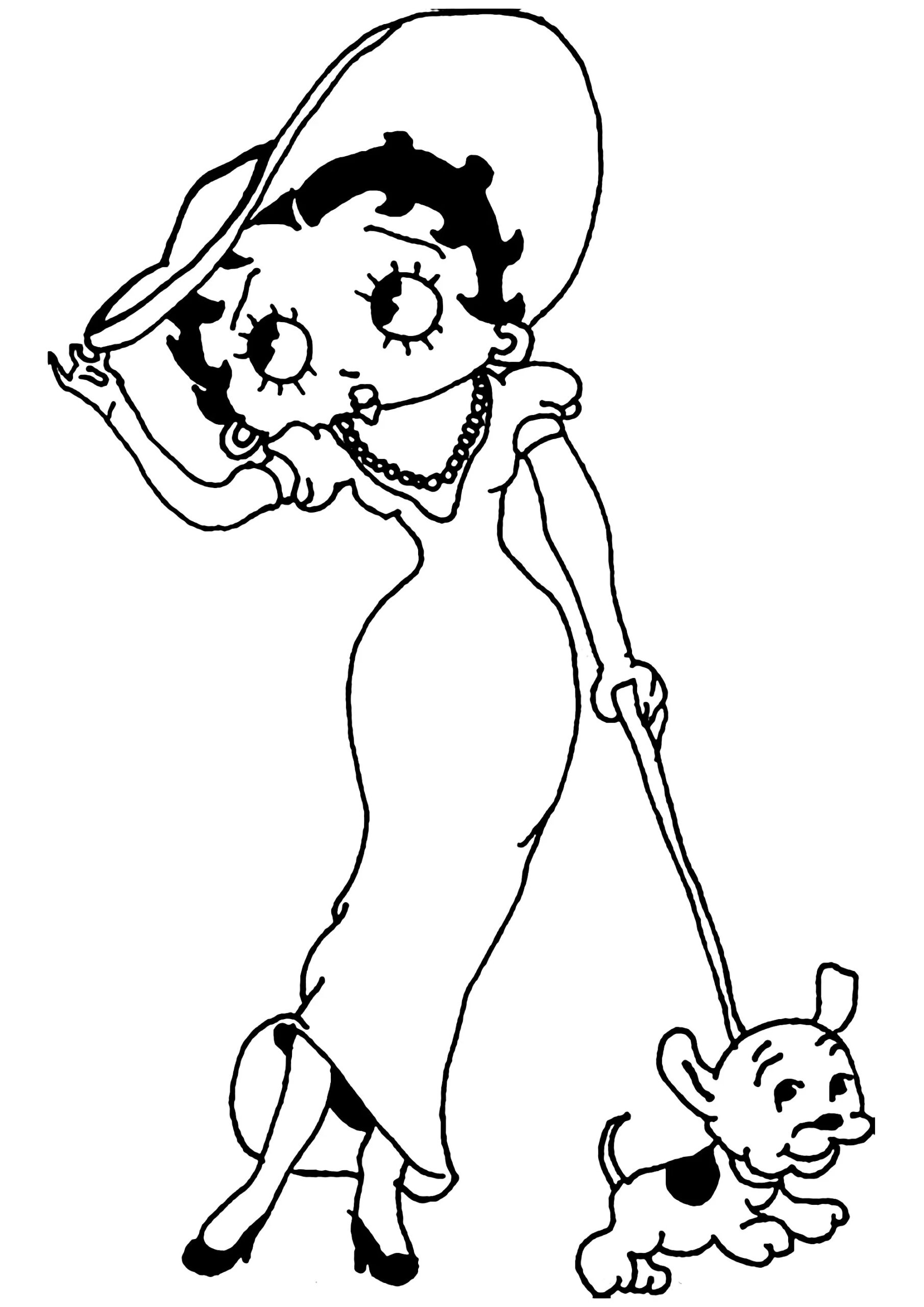 Betty Boop Coloring Page To Print For Kids Betty Boop Coloring Pages
