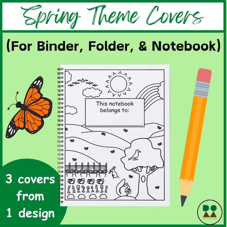 Binder Folder And Notebook Covers Spring Theme In Coloring Pages Classful