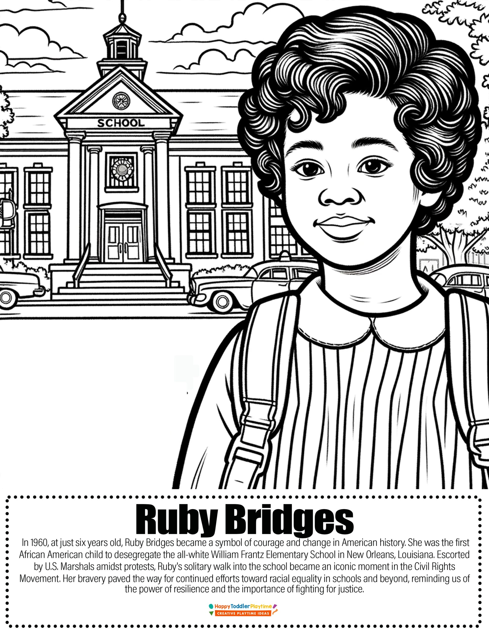 Ruby Bridges Coloring Page Free