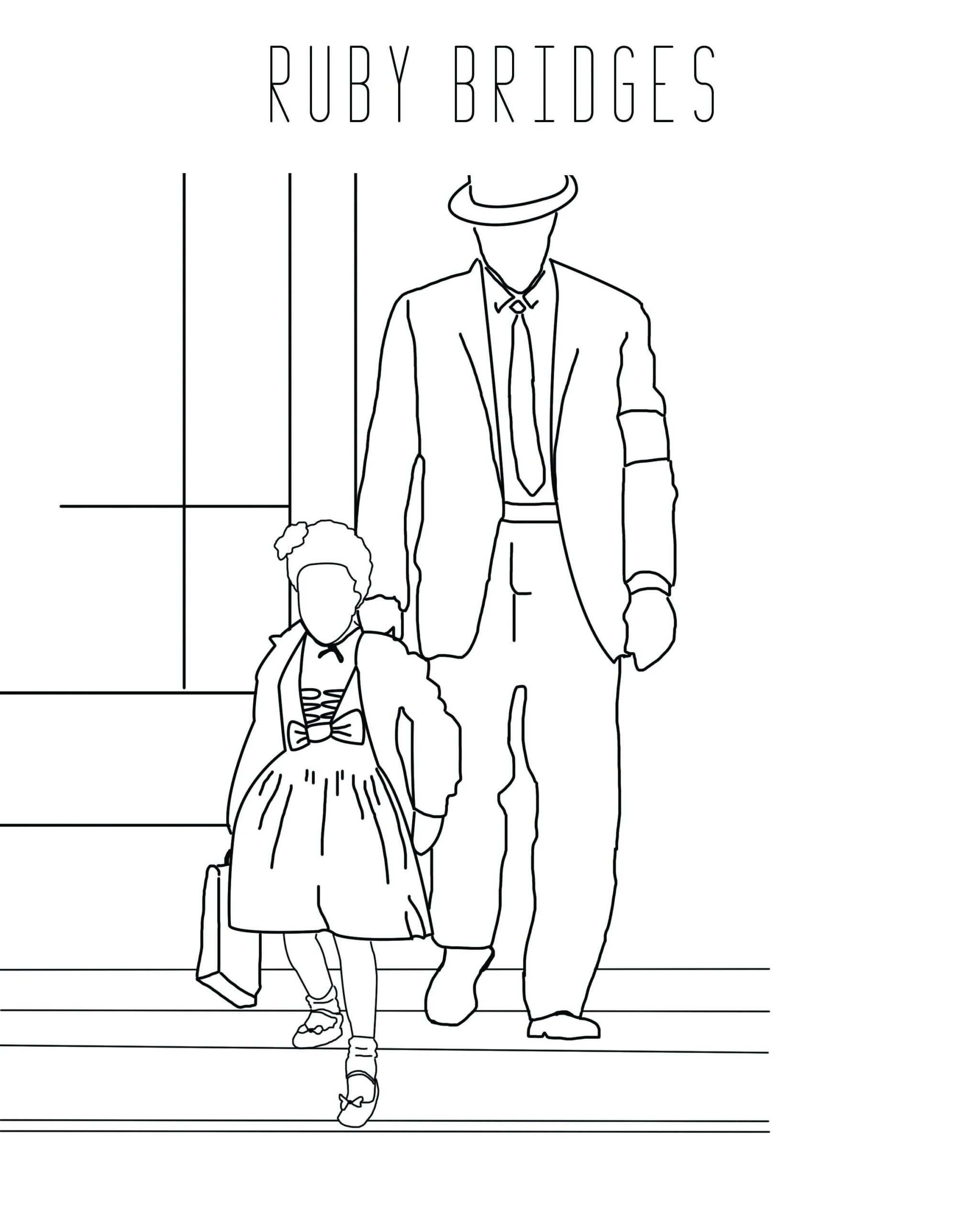 Black History Month Ruby Bridges Coloring Page Doulas Of 