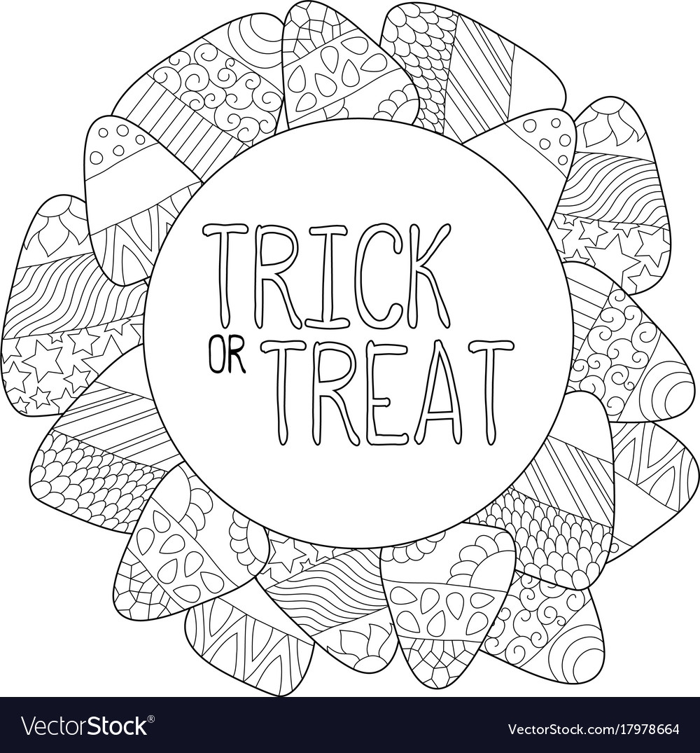 Candy Corn Halloween Coloring Page Royalty Free Vector Image Candy Corn Halloween Coloring Page Royalty Free Vector Image