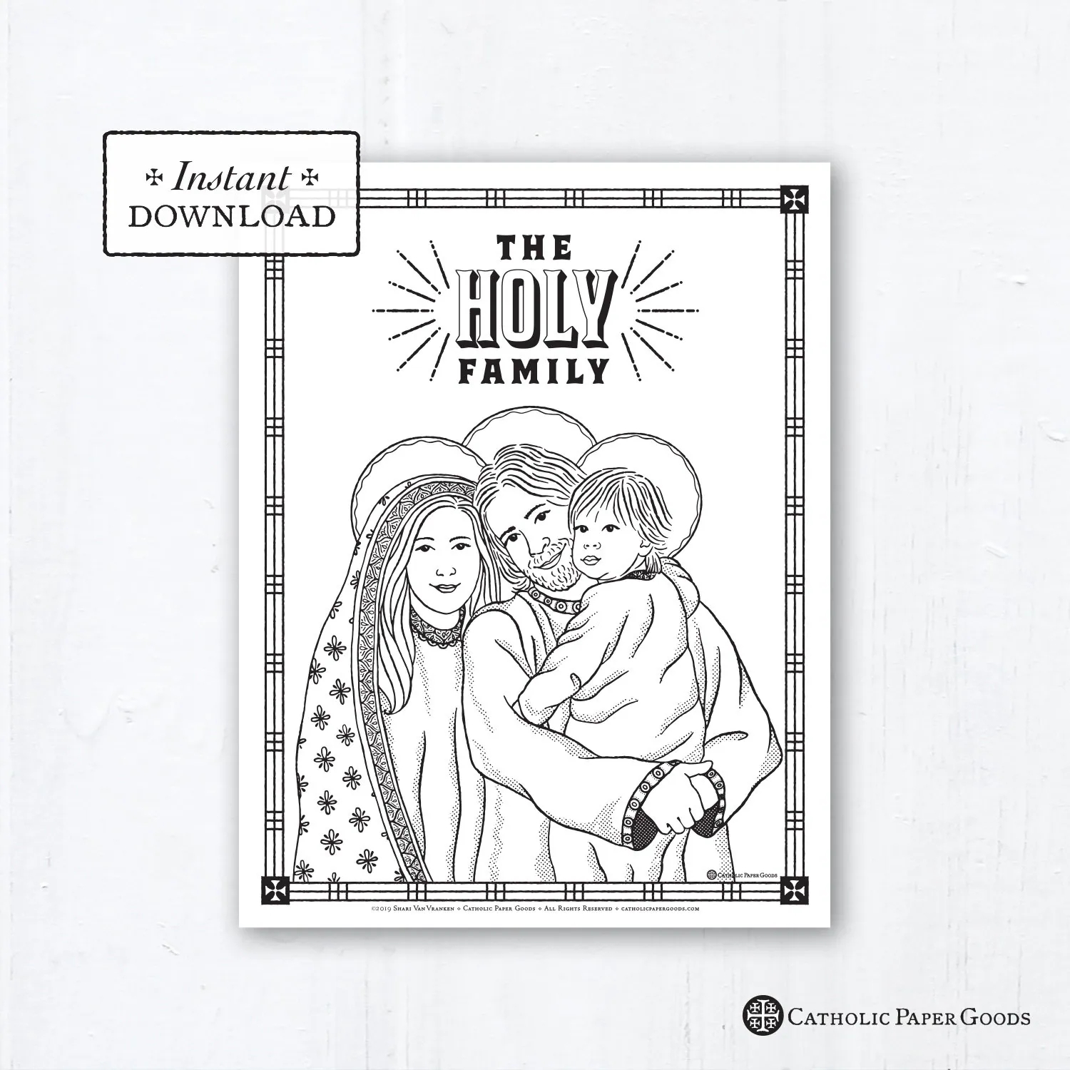 Catholic Coloring Page The Holy Family Catholic Saints Printable Coloring Page Digital PDF Catholic Coloring Page The Holy Family Catholic Saints Printable Coloring Page Digital PDF