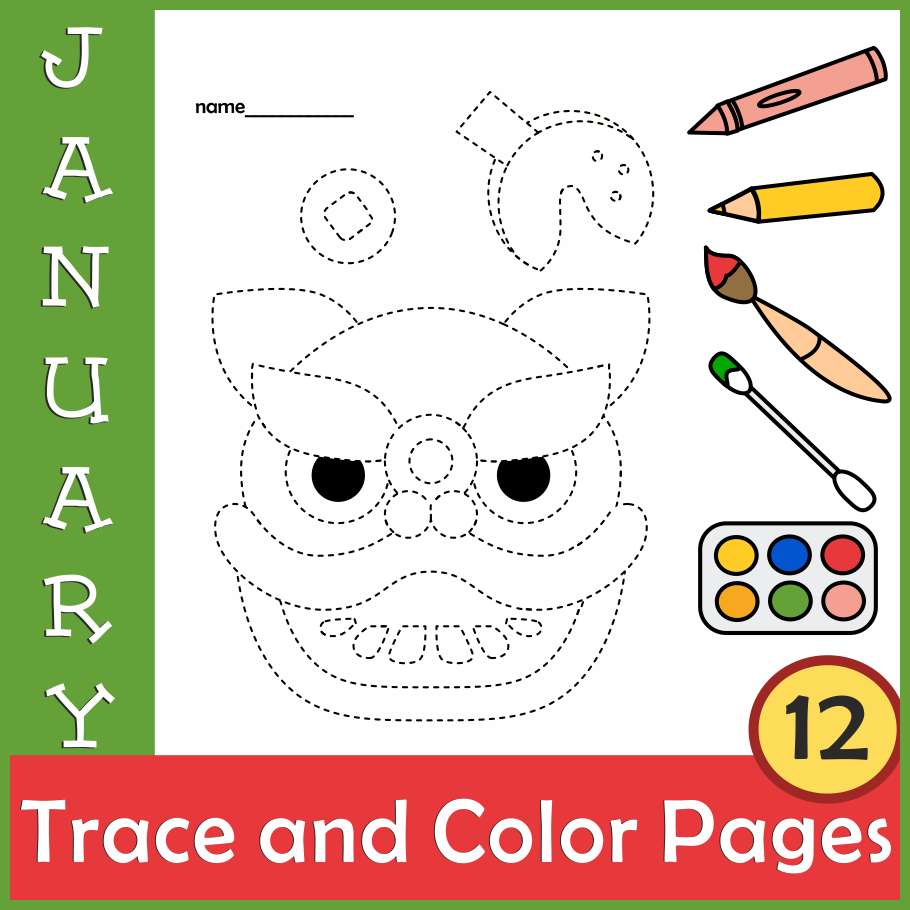 Chinese New Year Trace And Color Pages Made By Teachers