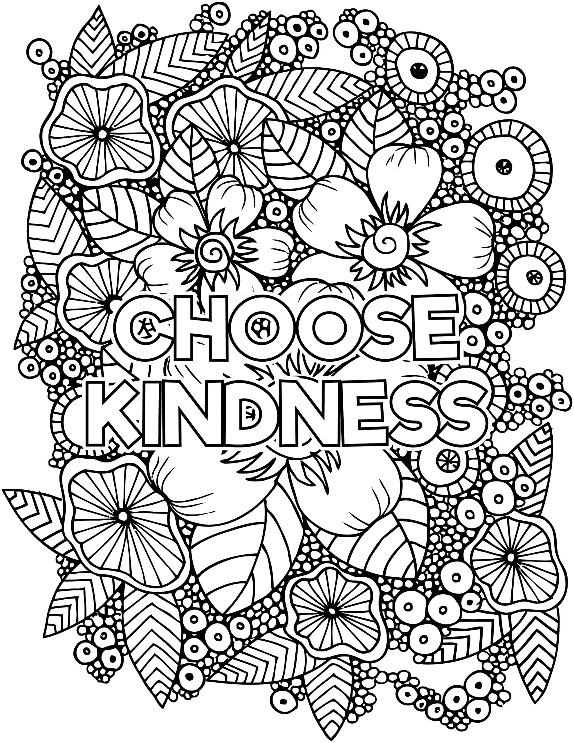 Choose Kindness Coloring Page Download