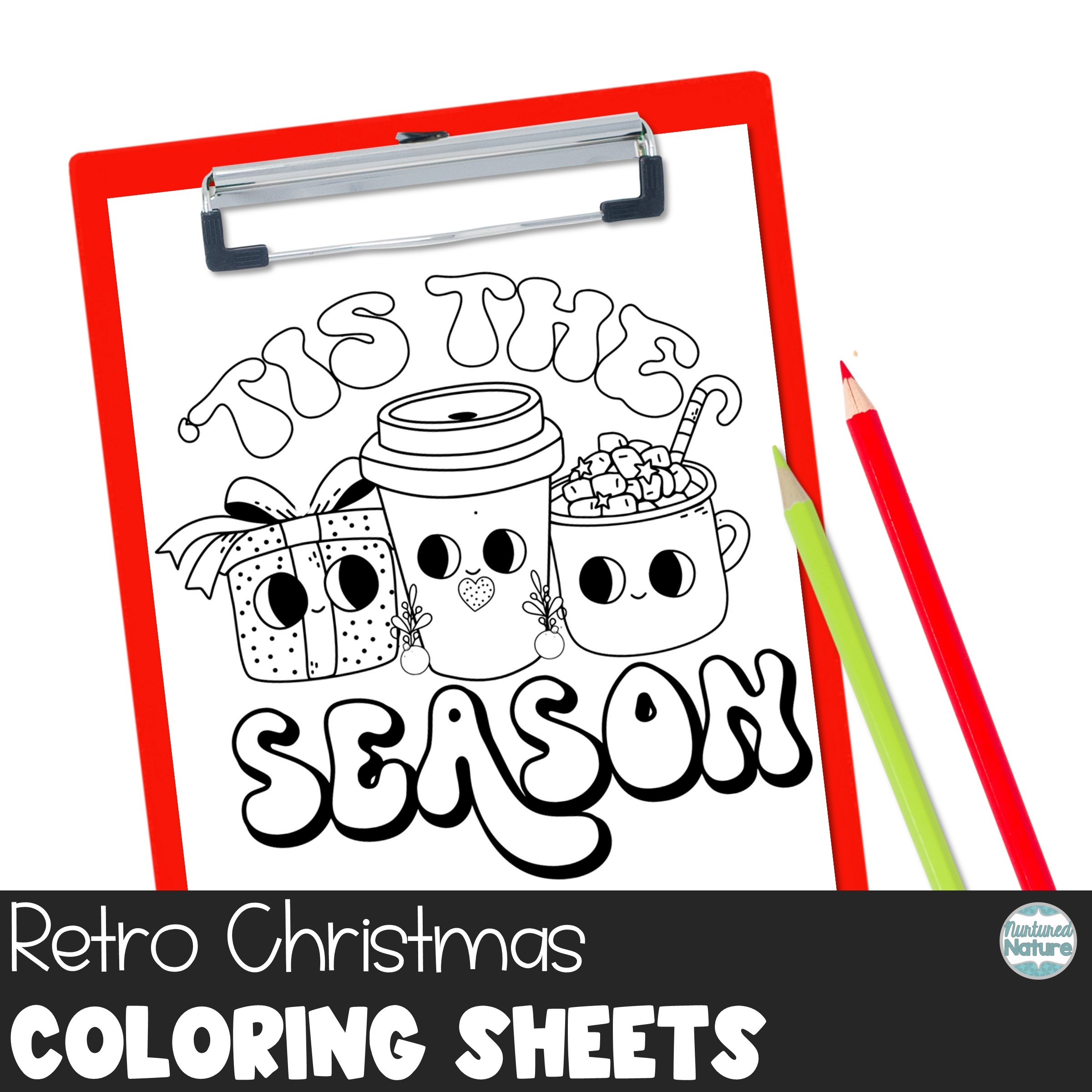 Christmas Coloring Pages December Early Finish Activities Groovy Retro Theme Made By Teachers