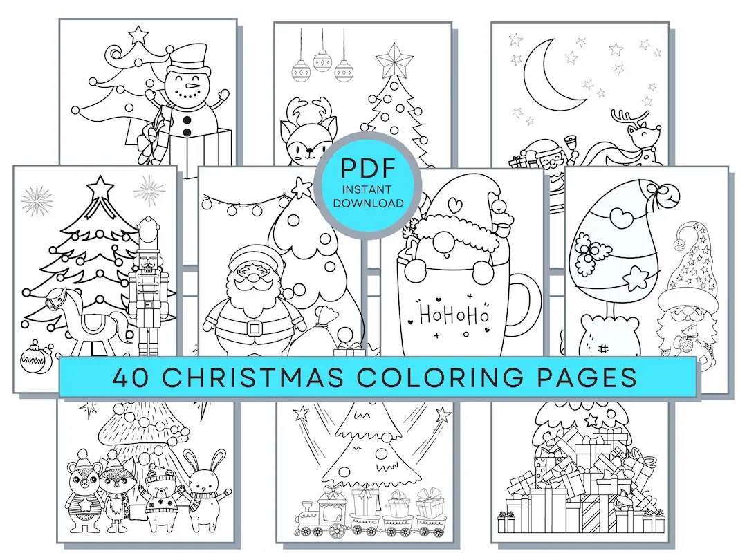 Christmas Coloring Pages PDF Coloring Christmas Printables Winter Coloring Sheets Holiday Coloring Pages Christmas Activity Page Etsy Israel