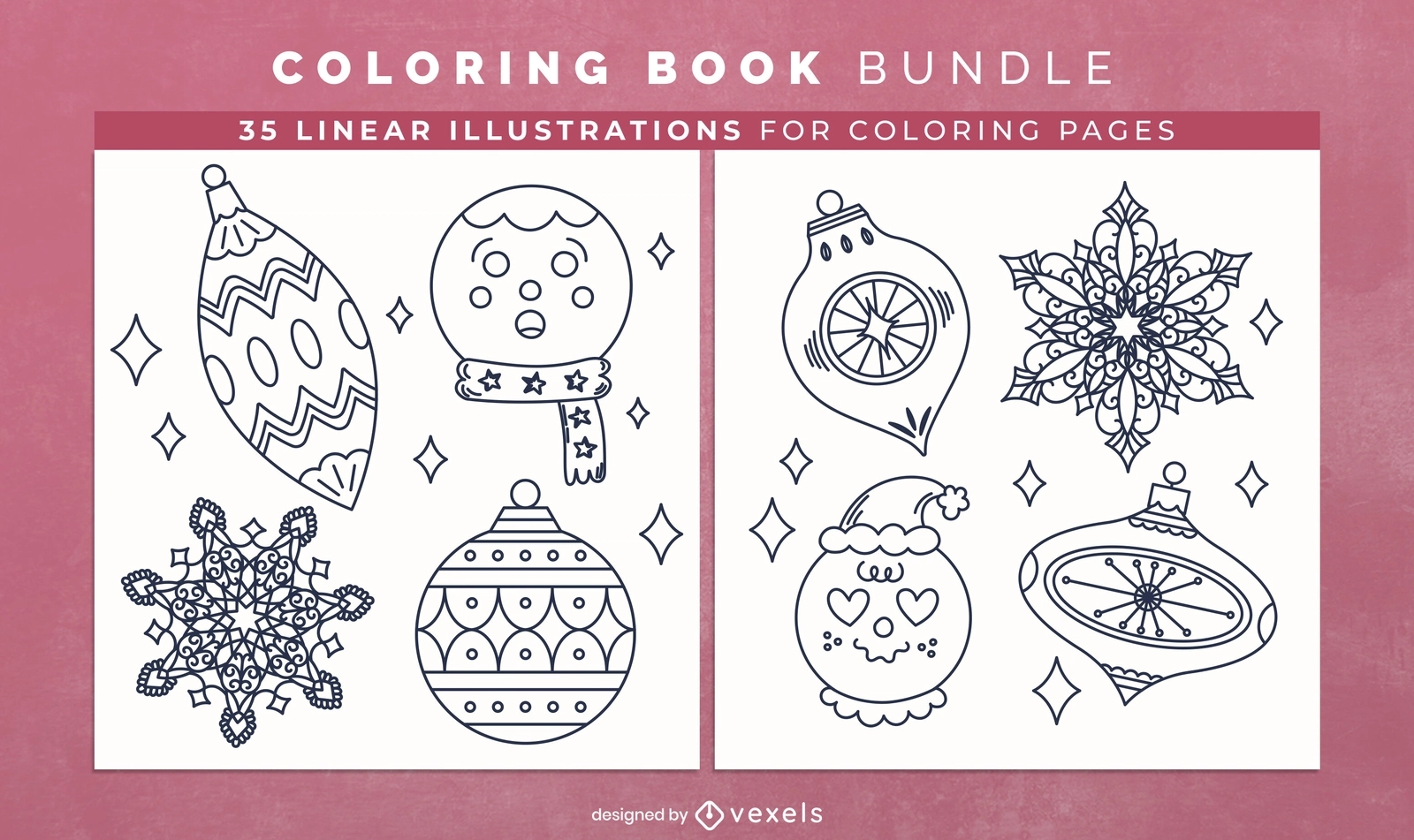 Christmas Decorations Coloring Book Pages Design Vector Download Christmas Decorations Coloring Book Pages Design Vector Download