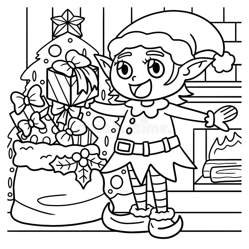 Christmas Elf Coloring Page For Kids Stock Vector Illustration Of Merry December 251069885 Christmas Elf Coloring Page For Kids Stock Vector Illustration Of Merry December 251069885