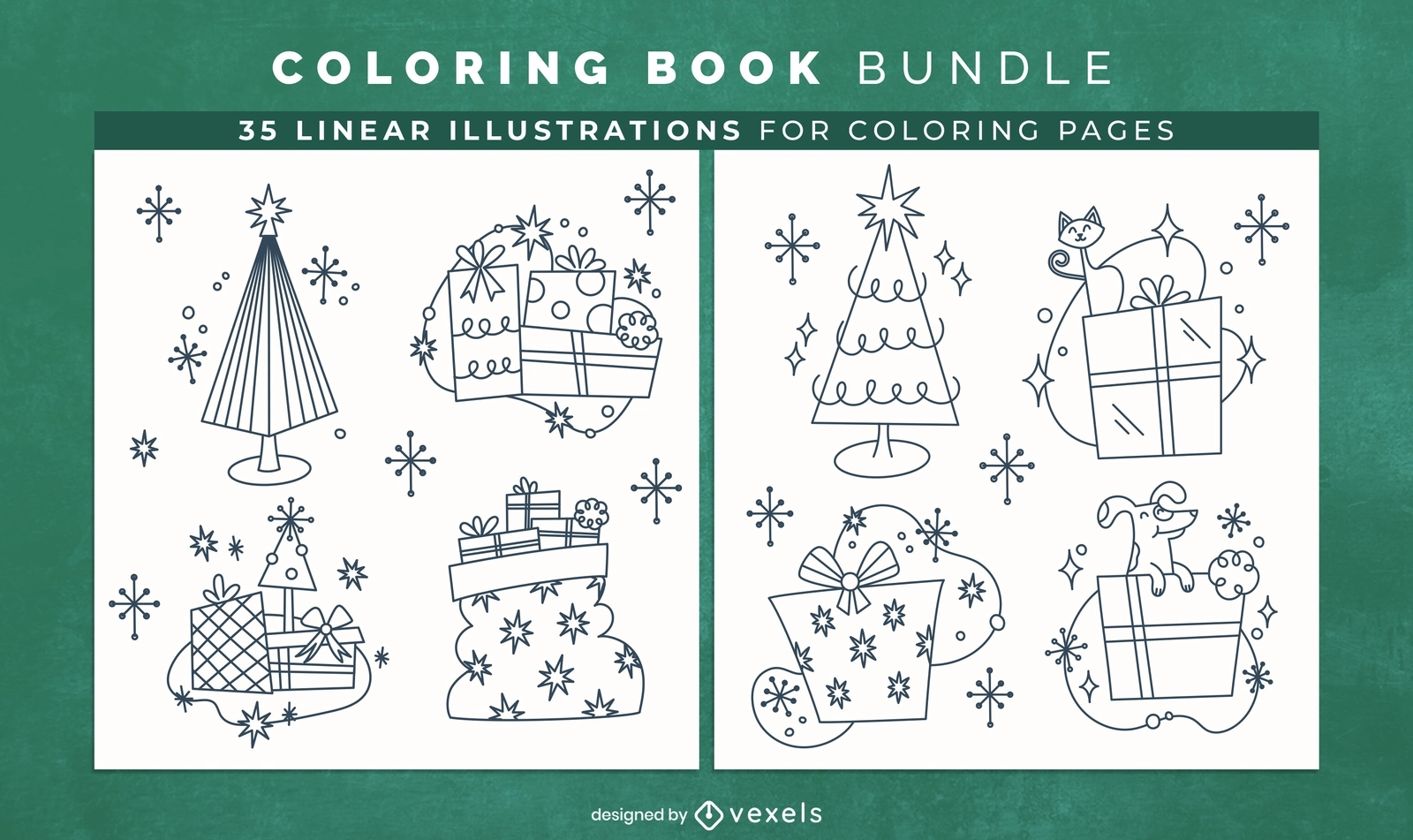 Christmas Presents Coloring Book Design Pages Vector Download Christmas Presents Coloring Book Design Pages Vector Download