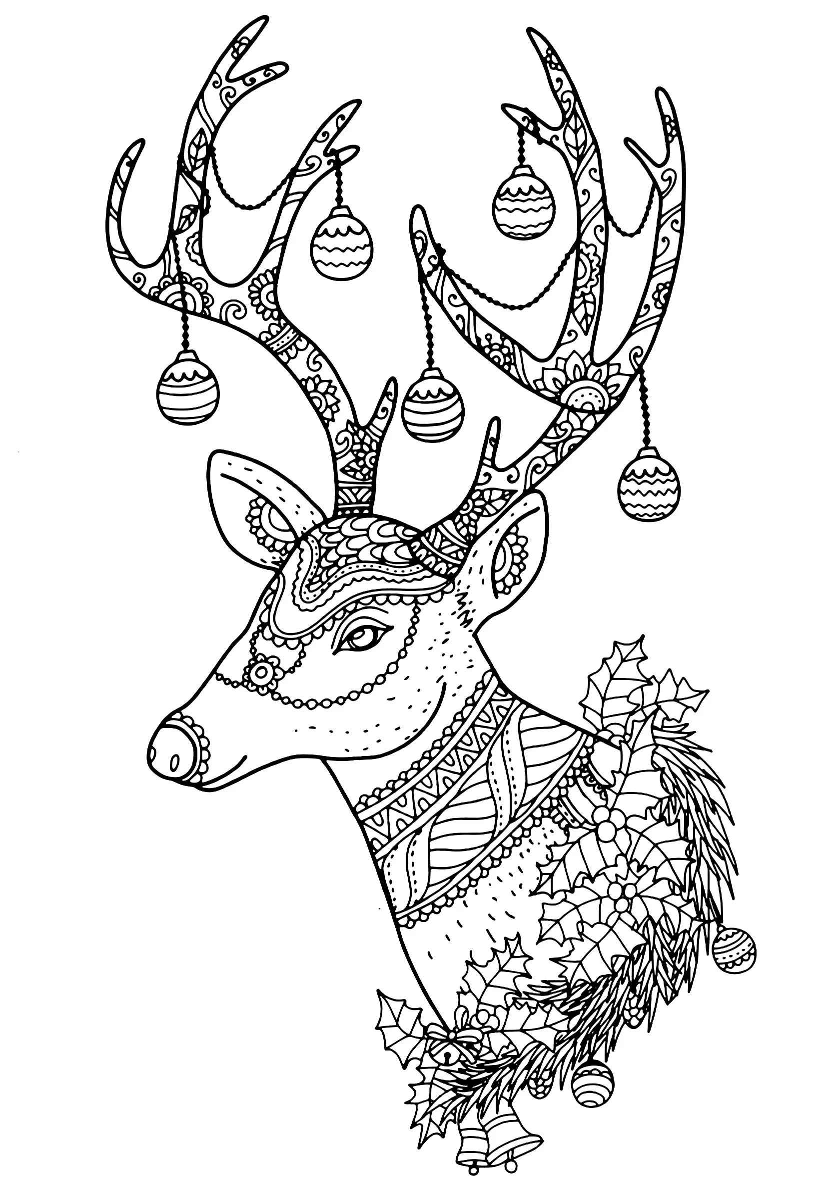 christmas reindeer nontachai hengtragool christmas coloring pages for adults christmas reindeer nontachai hengtragool christmas coloring pages for adults