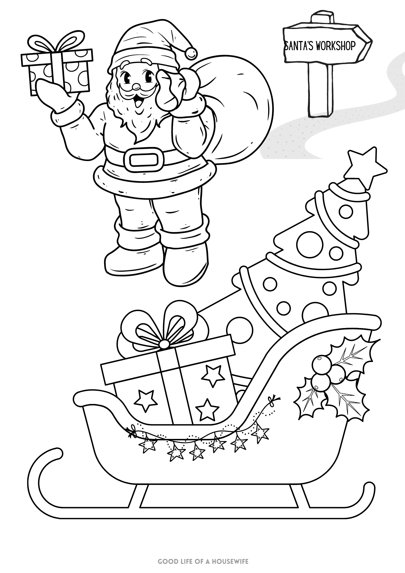 Christmas Puppy Coloring Pages Printable