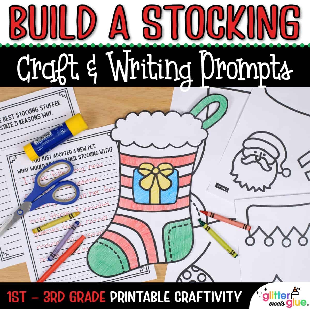 Christmas Stocking Coloring Craft Christmas Writing Activities Christmas Stocking Coloring Craft Christmas Writing Activities