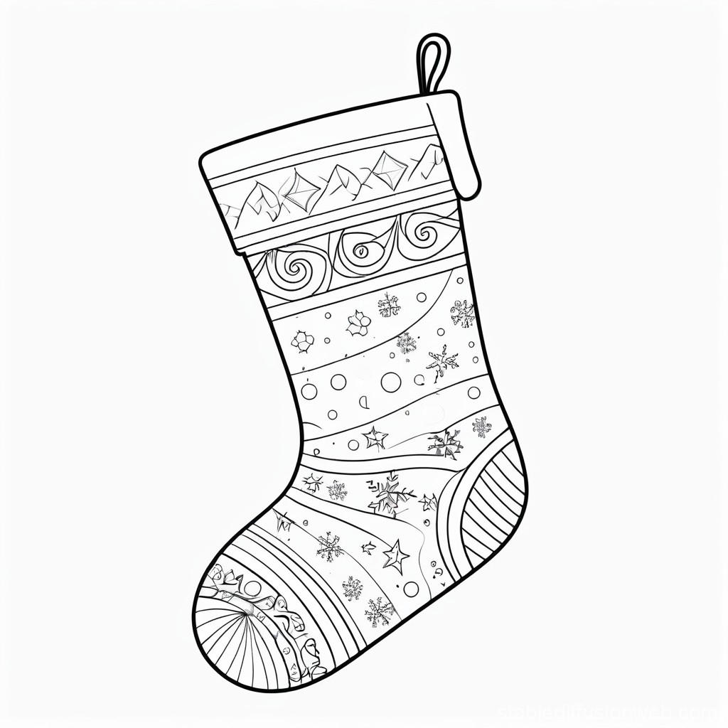Christmas Stocking Coloring Page Stable Diffusion Online Christmas Stocking Coloring Page Stable Diffusion Online