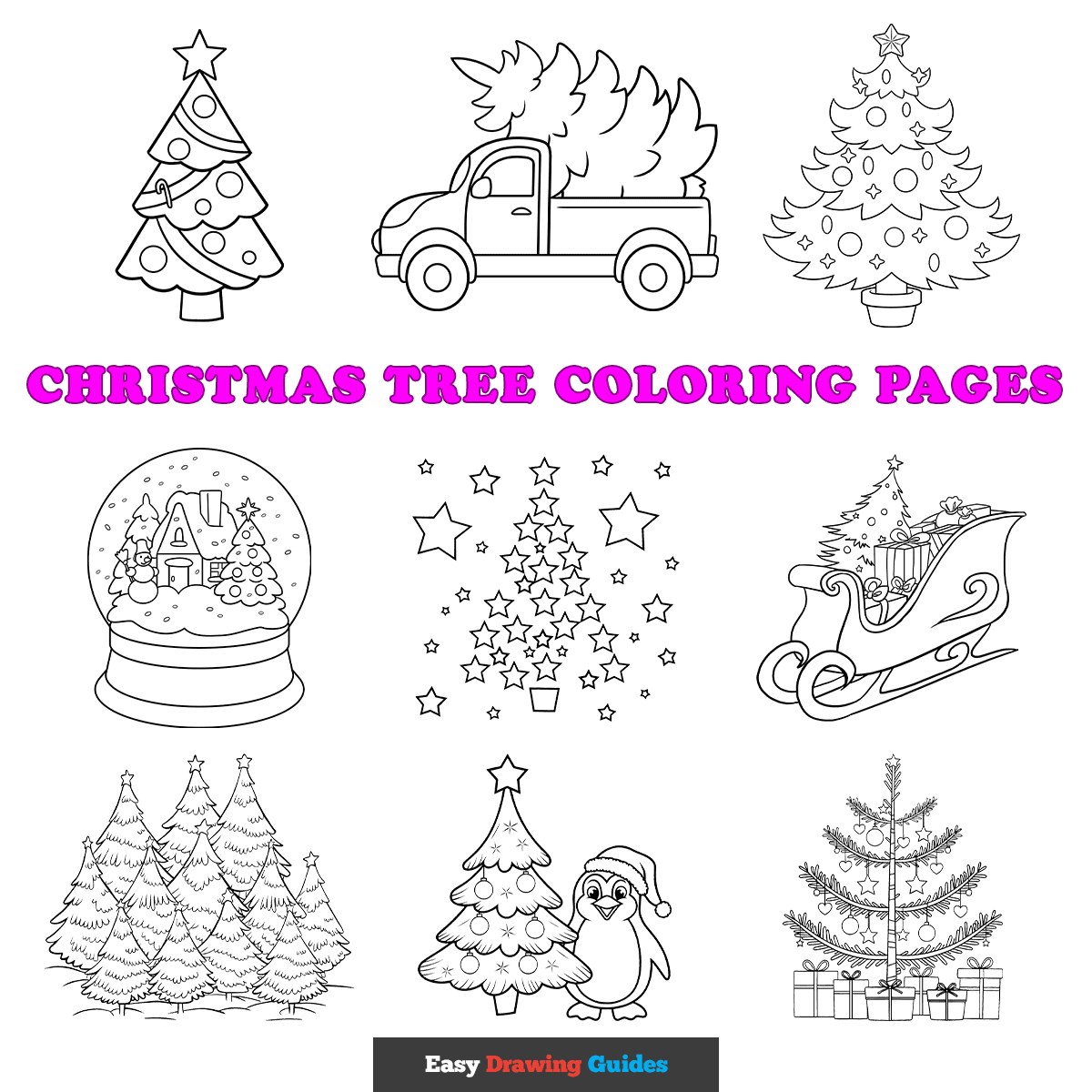 Christmas Tree Coloring Pages For Kid 12 Printable Sheets Christmas Tree Coloring Pages For Kid 12 Printable Sheets