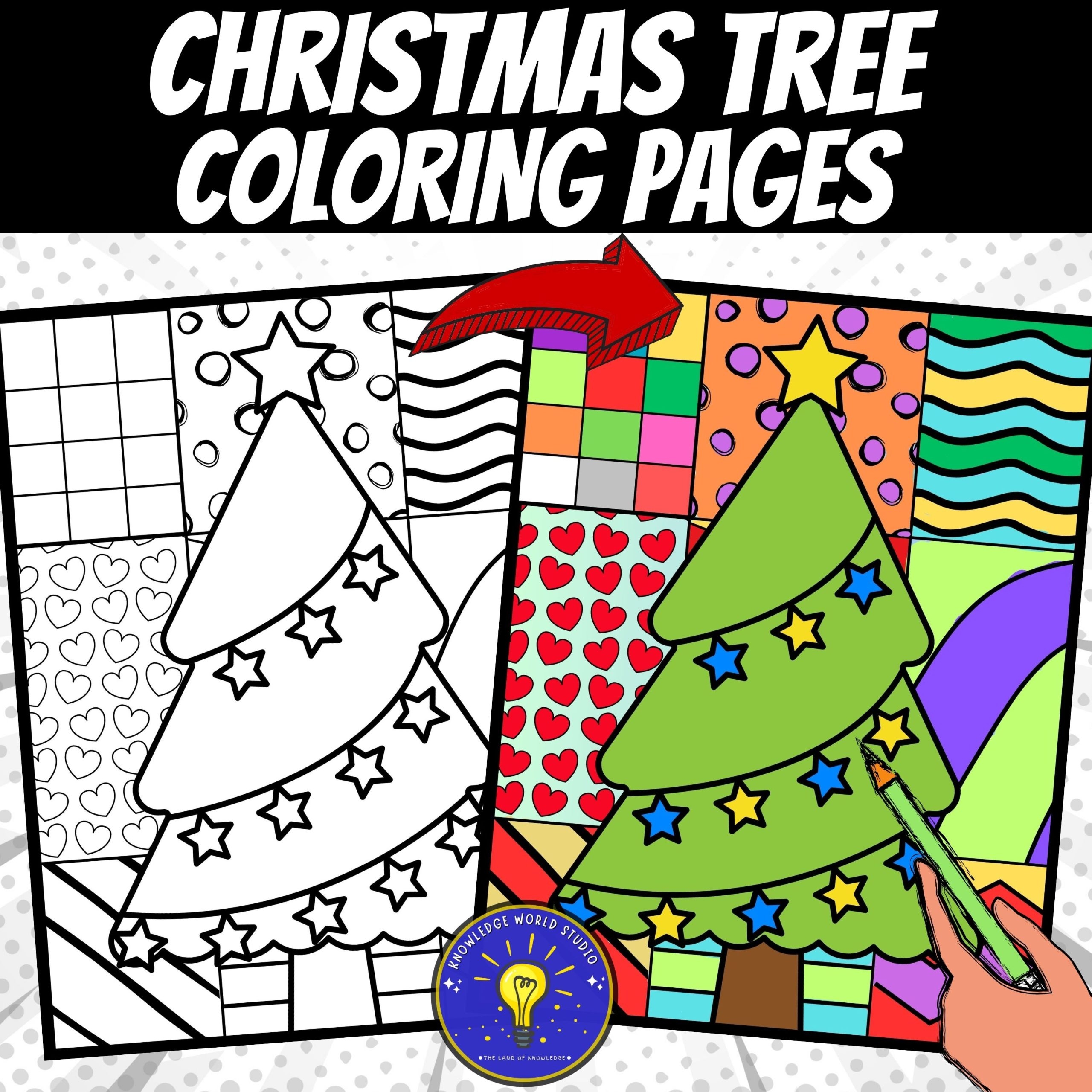 Christmas Tree Coloring Pages Pop Art Inspired Christmas Christmas Tree Coloring Pages Pop Art Inspired Christmas