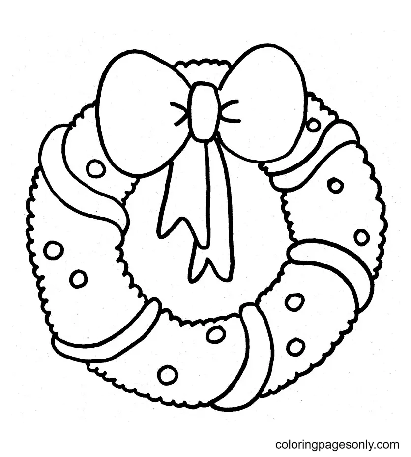 Christmas Wreath Coloring Pages To Print Free Printable Coloring Pages