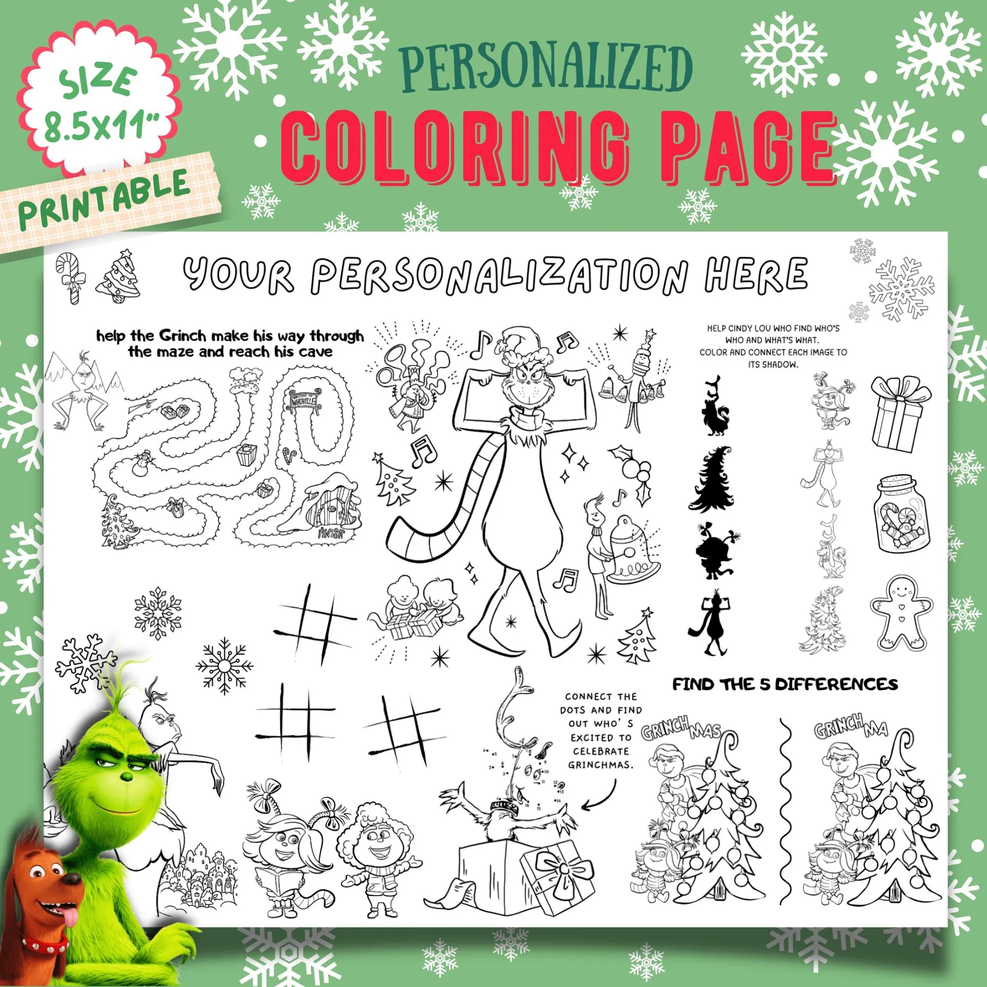 Cindy Lou Who Coloring Book Etsy Cindy Lou Who Coloring Book Etsy