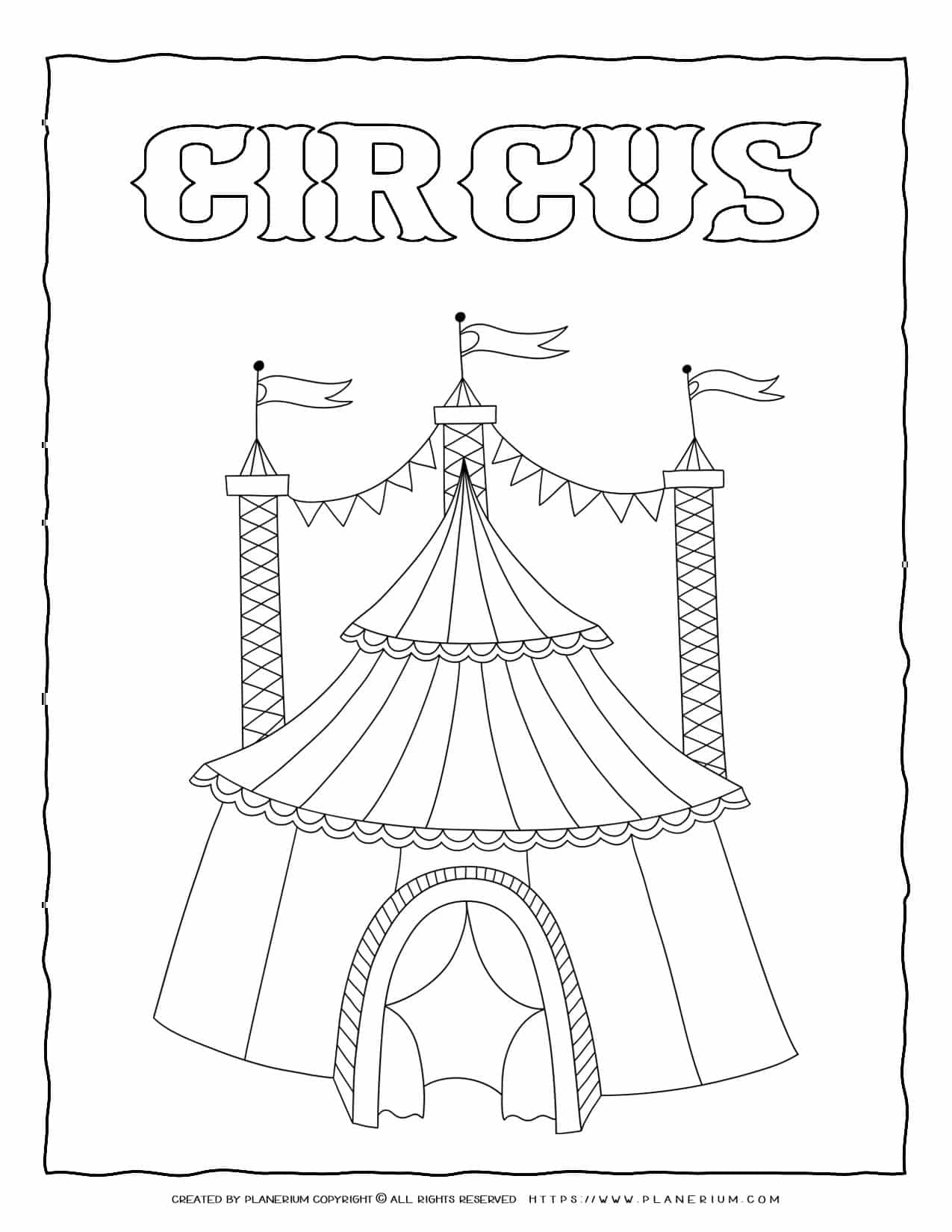 Circus Coloring Page Circus Tent Planerium Circus Coloring Page Circus Tent Planerium