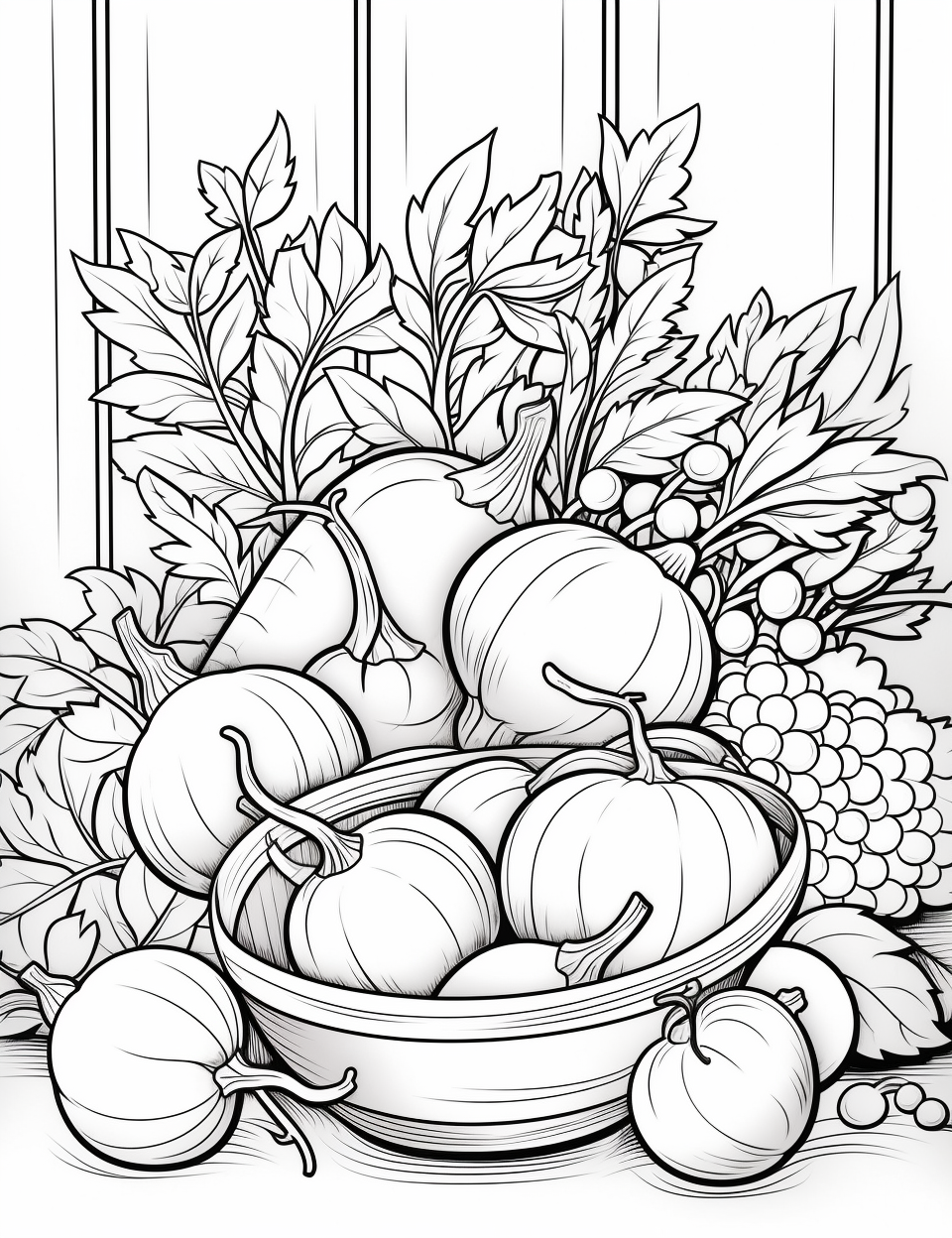 Color Craftables Coloring Pages Holiday Thanksgiving Harvest Vegetables