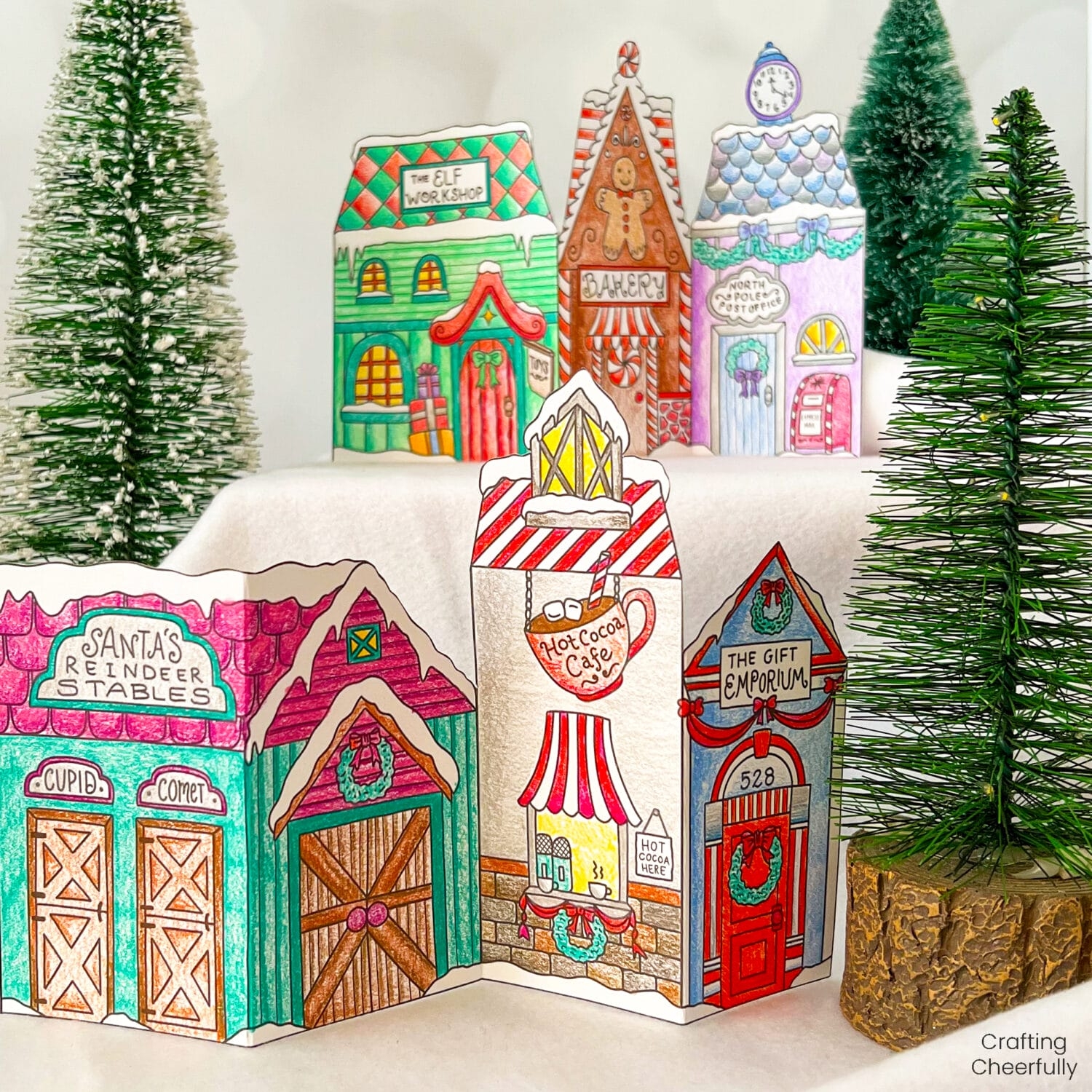 color your own christmas village free printable coloring pages crafting cheerfully