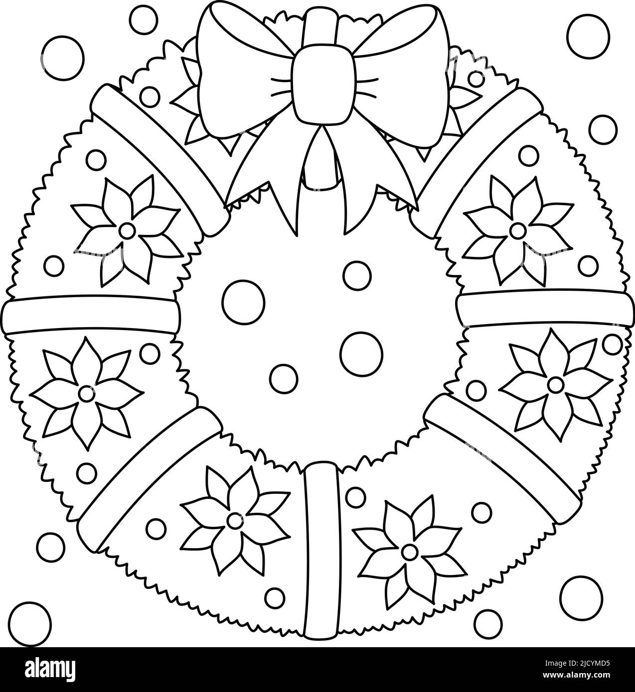 Coloring Book Of Christmas Wreath Color By Numbers Stock Vector Image Art Alamy