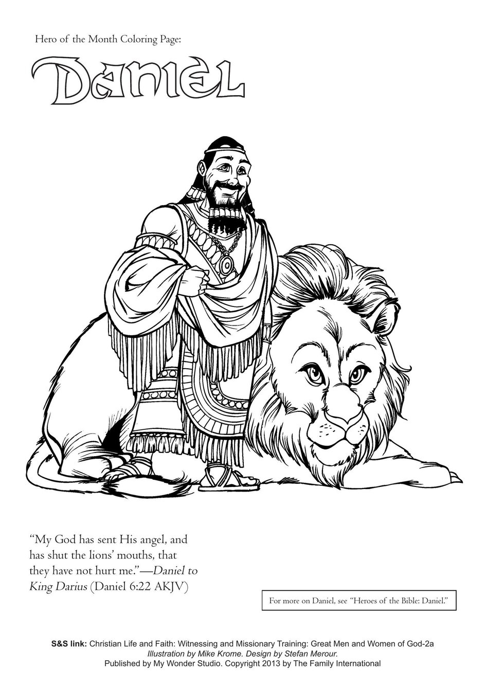 Coloring Page Hero Of The Month Daniel My Wonder Studio Coloring Page Hero Of The Month Daniel My Wonder Studio