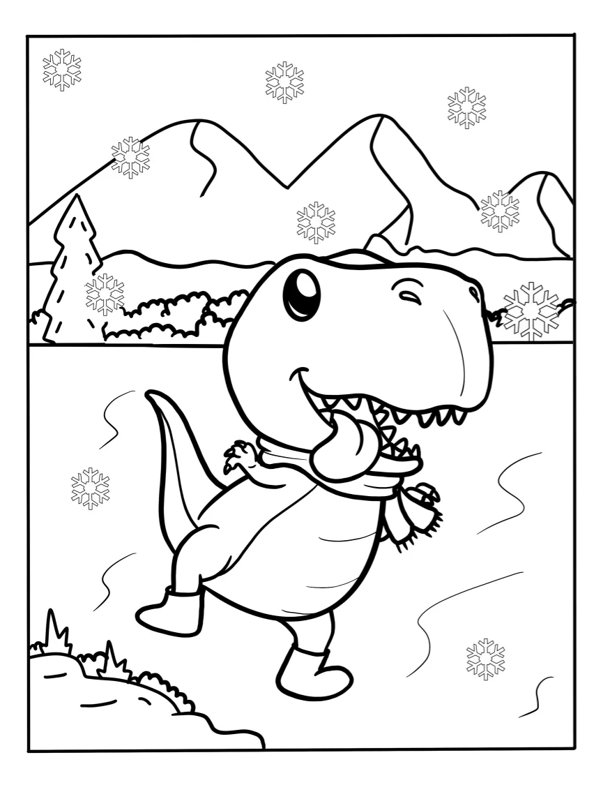 Coloring Pages Of Winter Dinosaur Pictures To Color Printable And Free Coloring Pages Of Winter Dinosaur Pictures To Color Printable And Free